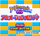 Pop'N Music GB: Animation Melody title screen for GameBoy Color